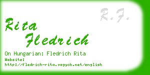 rita fledrich business card